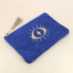 Pochette Oeil bleu cobalt...