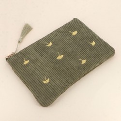 Pochette ginkgos khaki Bohm...